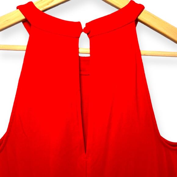 Express Red Halter Keyhole Ladies Midi Sundress Dress | Sz S [A36] - Picture 6 of 7